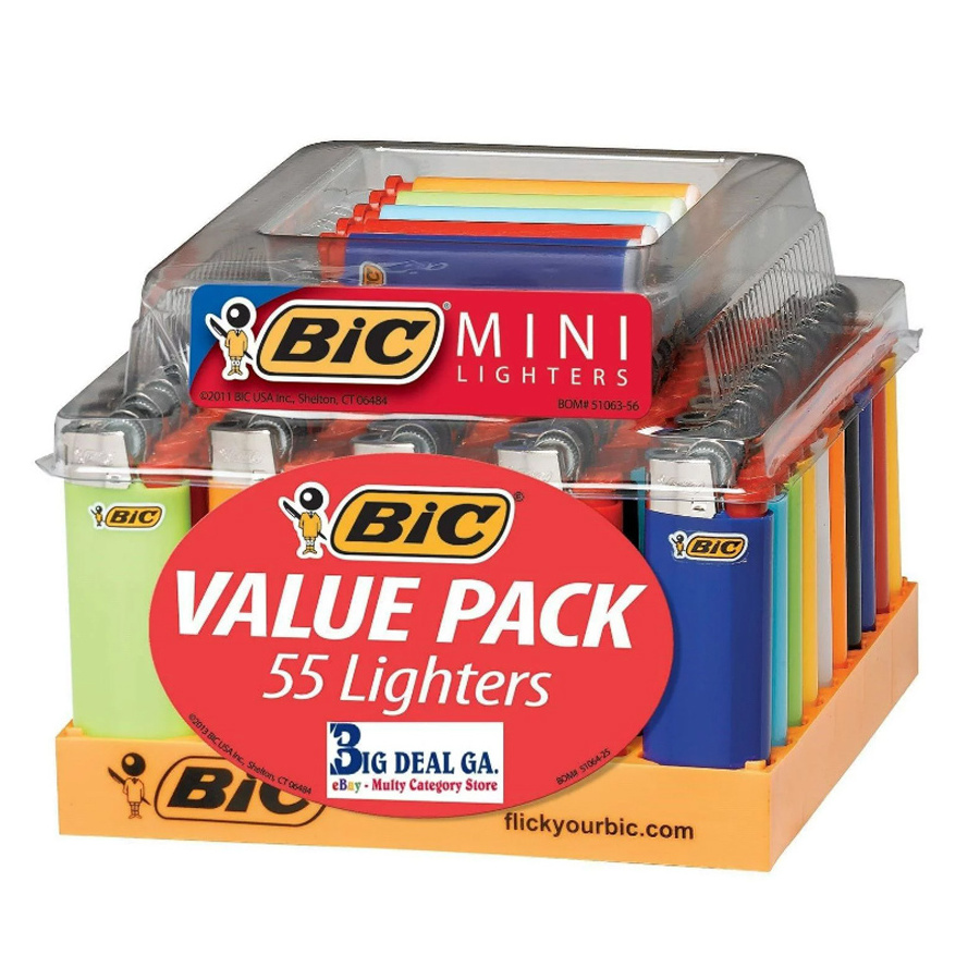 Bic Lighters Classic Maxi Lighters J26 Tray of 50 Plus 3 Free Special Lighters