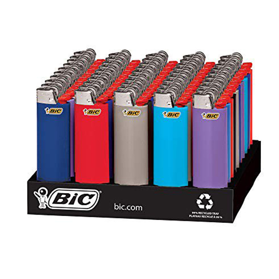 BIC Gas Lighters J25 J26 Tray of 50 Lot Classic Disposable France Lighter BIC J6 Wholesale