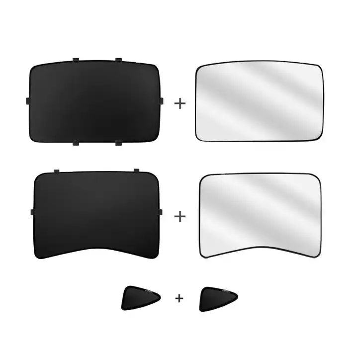 Tesla Model Y Sunshade Glass Roof Sun Shades with with Triangle Window Sunshades Model Y White Sunshade Roof