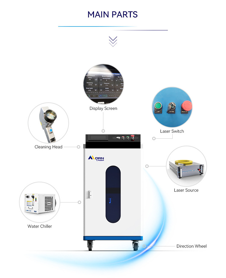 1000w 2000W 3000W Paint Cleaner Pulse Continuous Laser Cleaning Rust Removal Fiber Laser Cleaning Machine