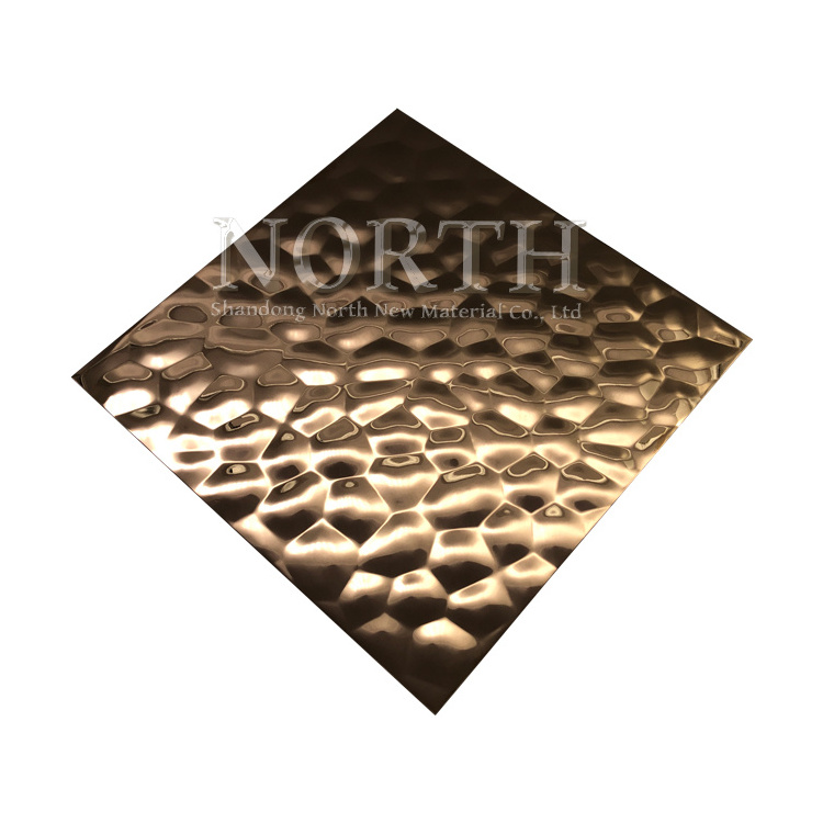 Wholesale Price Water Ripple Hammered Colored Stainless Steel Wall Panels Hairline 8K Checkered Polished Stainless Steel Plates