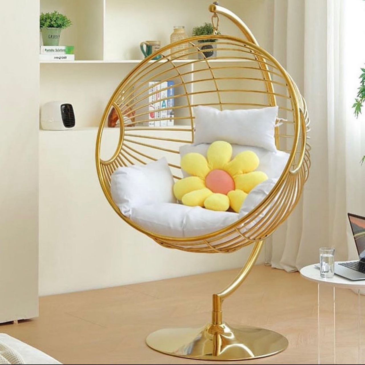 Hot Factory Supply For Selling Rattan Hanging Egg Swing Chair with Metal Stand