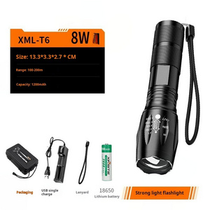 Africa Hot Selling Strong Light Long-distance Portable Flashlight, IP65 Waterproof Household USB Rechargeable Flashlight