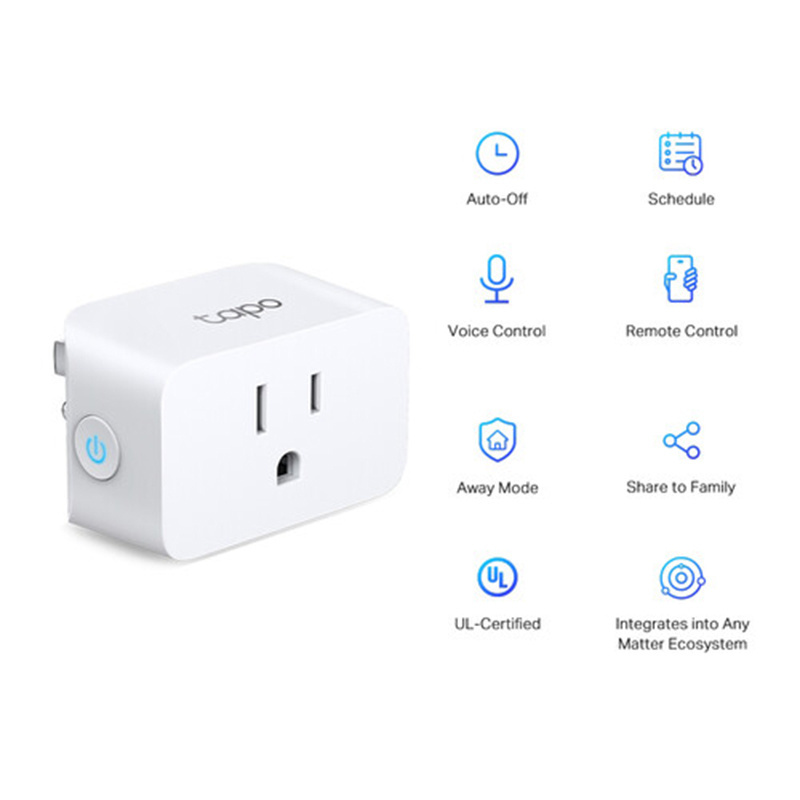 TPLink Tapo Matter Compatible Smart Plug Mini 15A/1800W Tapo P125M