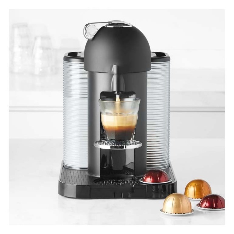 Nespresso Vertuo Next Deluxe Coffee and Nestle Ice Cream Buitoni Espresso Machine by with Milk Frother, Matte Black Chrome