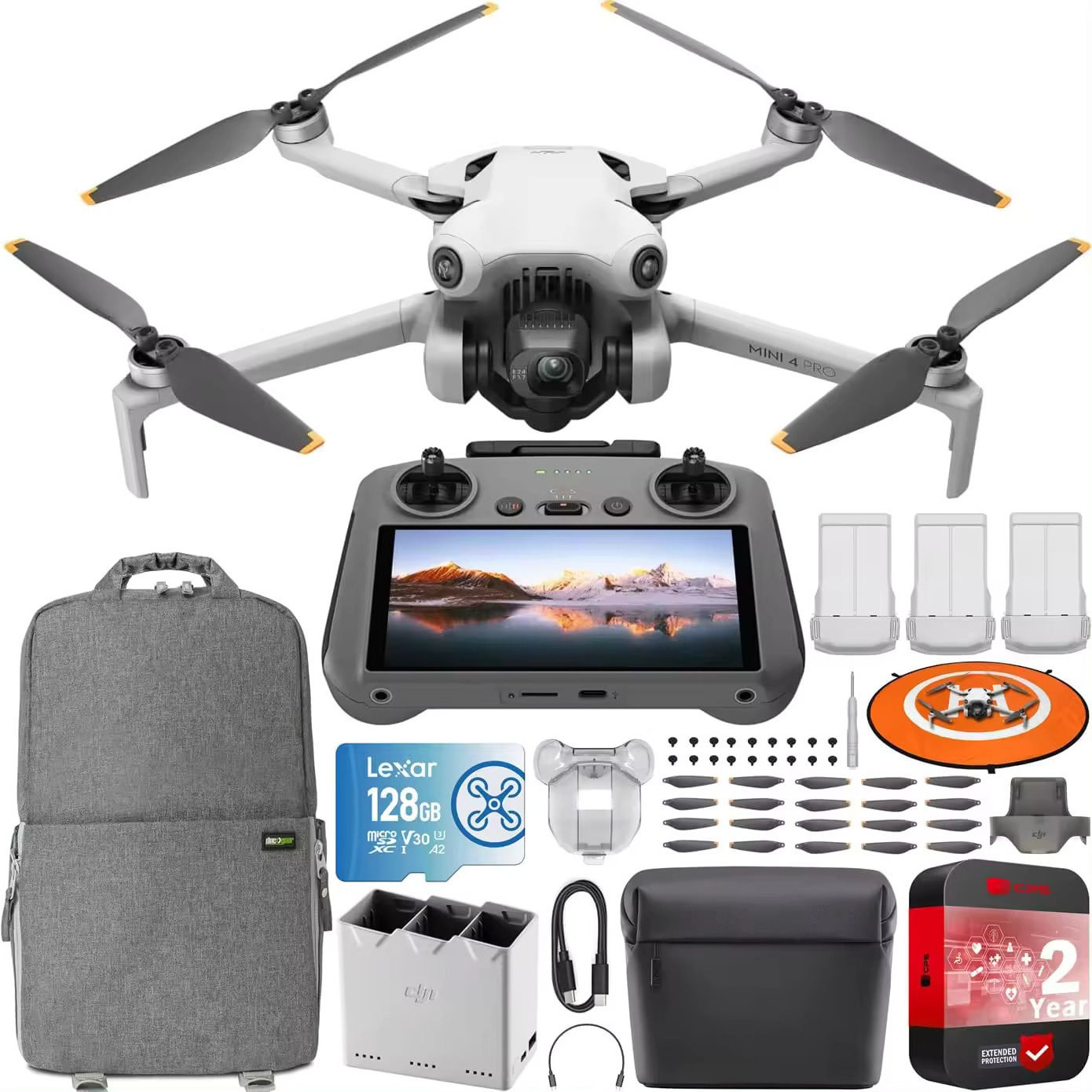 Special Sales Offer Mini 4 Pro Folding Drone with RC 2 Remote (With Screen) Fly More Combo Plus 4K