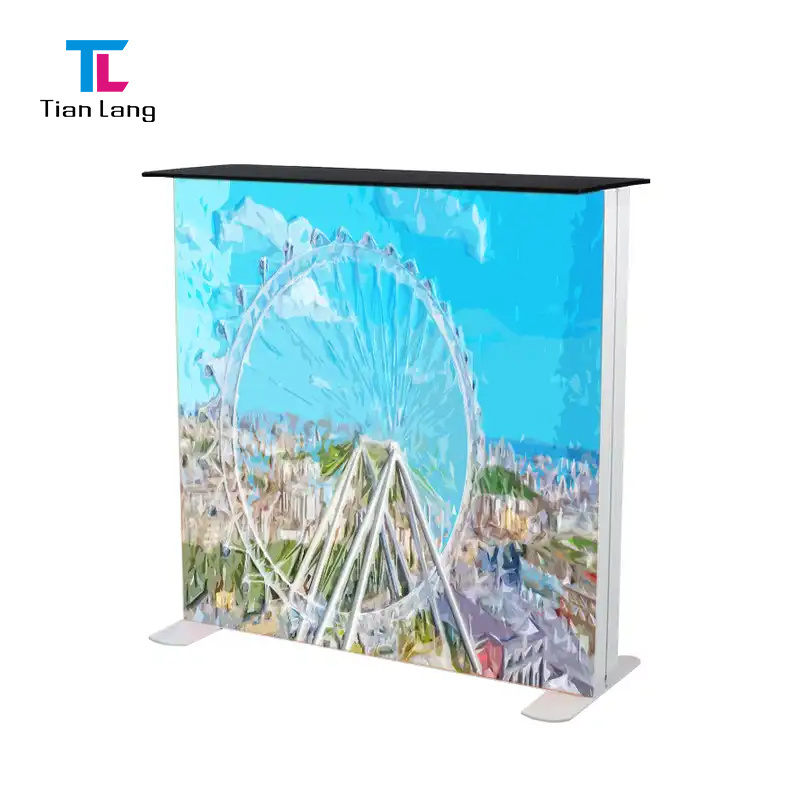 TianLang Promotion Display Table Pvc Exhibition Booth Counter Portable Exhibition Booth Light Box Table