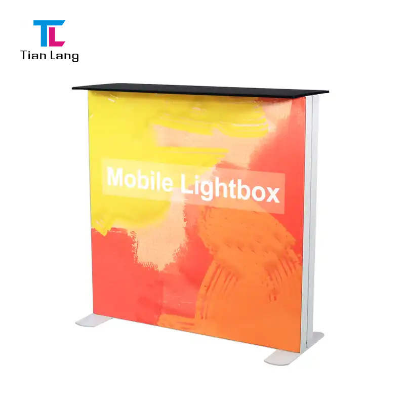 TianLang Promotion Display Table Pvc Exhibition Booth Counter Portable Exhibition Booth Light Box Table