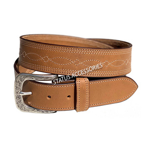 2024 New Design High Quality Ecological Leather Wholesale Price Durango Mens Eastland 38mm Figure 8 Stitch Genuine Leather Belt