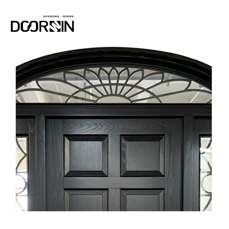 Super Quality Interior Wood Doors For Houses Sound Insulated High Efficient Arch Top Solid Wood Entry Door