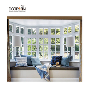 Doorwin NFRC Certified Modern Wooden Window Designs Soundproof Heat Insulated Casement Bay Window