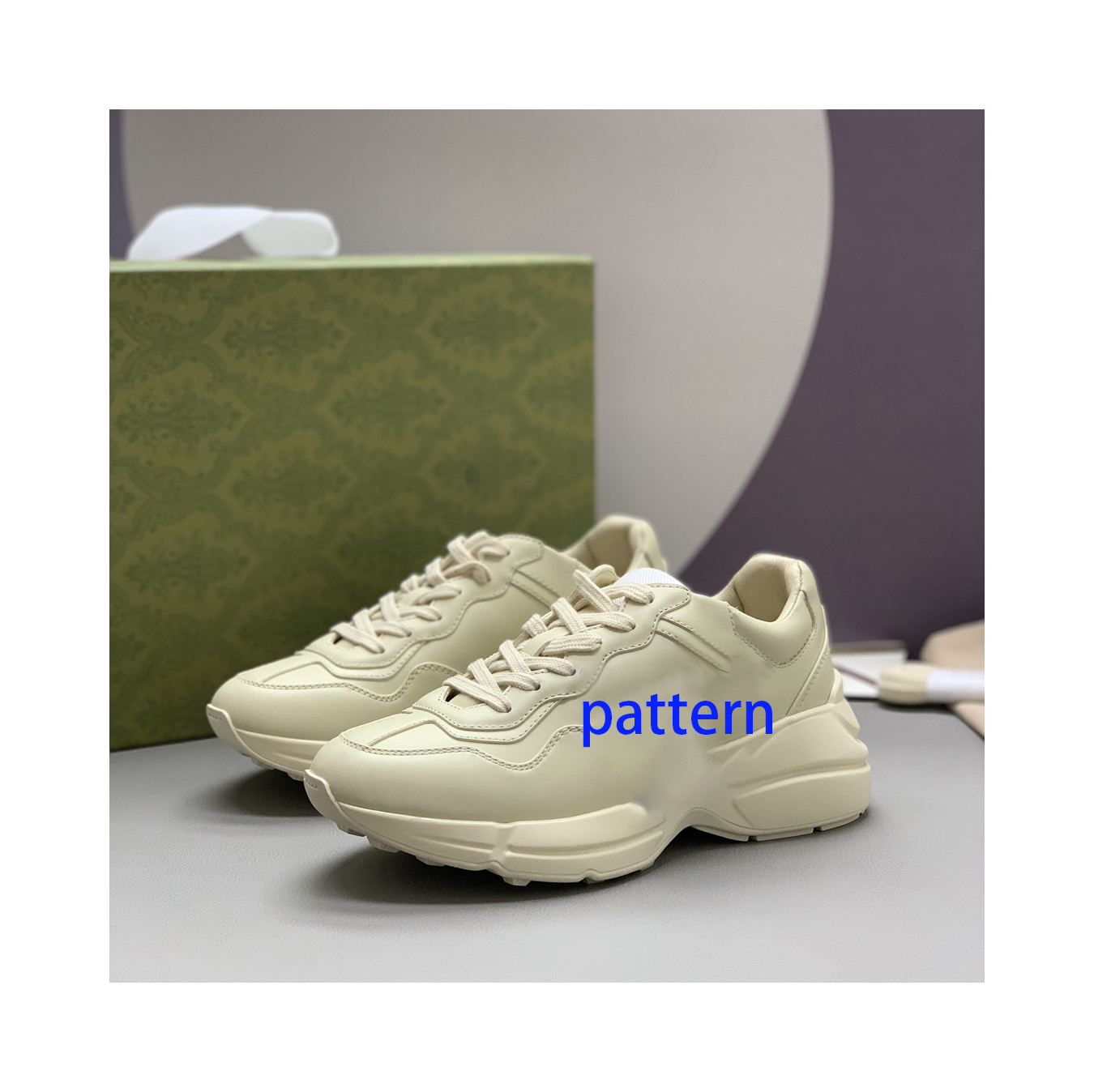 2024 New Women's Dad Shoes Luxury Designer Genuine Leather Customized Heightened Thick Sole 	 mens sneakers