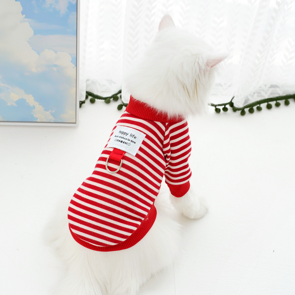 Pet clothing winter and autumn fashion and comfortable universal striped style hoodie for cats and dogs