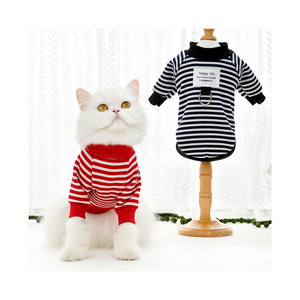 Pet clothing winter and autumn fashion and comfortable universal striped style hoodie for cats and dogs