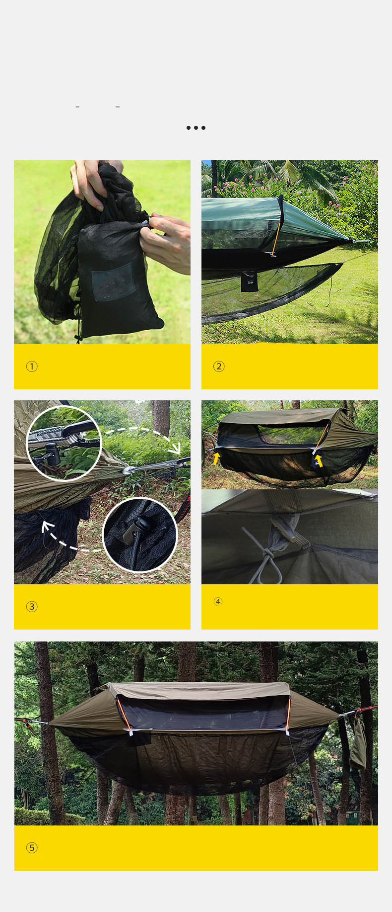 2024 manufacturers wholesale travel outdoor detachable camping quick-opening mosquito nets camping hammocks