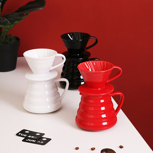 Ceramic Coffee Filter Cup with Conical Spiral Dripper Hand Drip Utensil Set