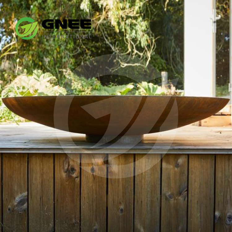 Large Corten Steel Fire Pit Fire Bowl Outdoor Pool Fire And Water Bowl