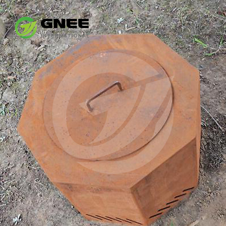 New Popularity Corten Steel Fire Pit Bowl Hot Sale Metal Round Firepit With Wood Storage Base