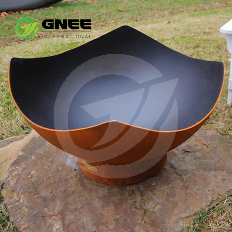 Custom Garden Outdoor Rusty Style Corten Steel Brazier Wood Burning Fire Pit Wood Fired Bowl