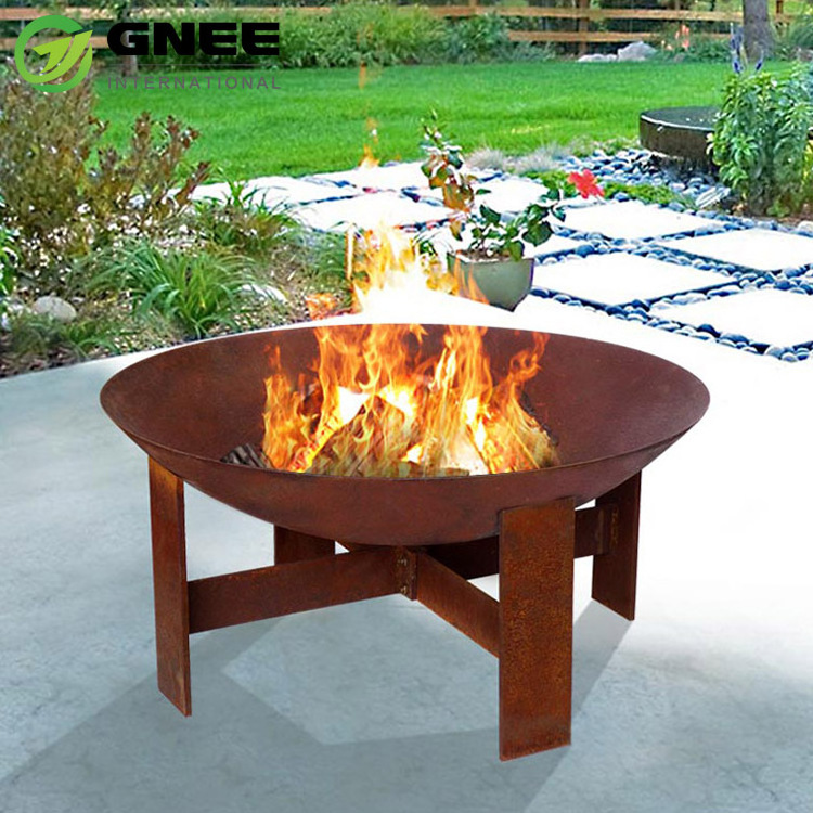 Factory Wholesale Suppliers Corten Steel Outdoor Wood Burning Fire Pit Fire Bowl Corten Steel Fire Table