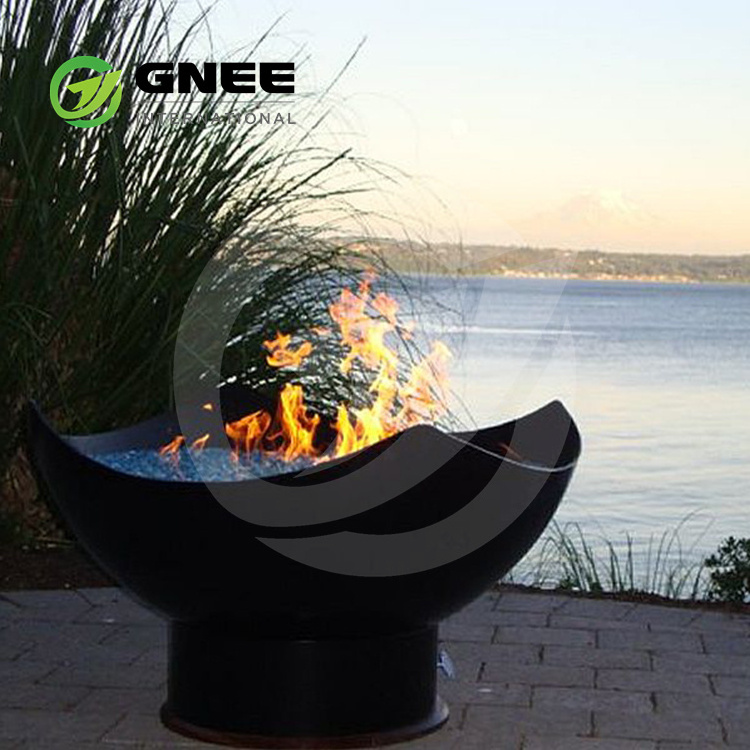 Metal Propane Gas Burning Fire Pit Modern Furniture Backyard Corten Steel Gas Firepits Table