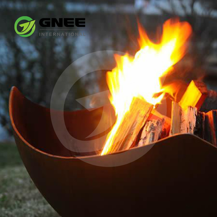 Metal Propane Gas Burning Fire Pit Modern Furniture Backyard Corten Steel Gas Firepits Table