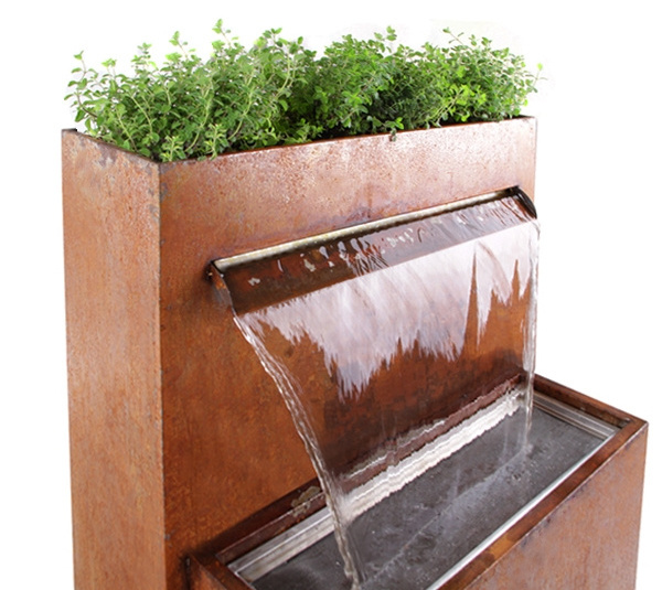 Outdoor Corten Waterfall Rain Water Feature For Garden Water Curtain Water Features