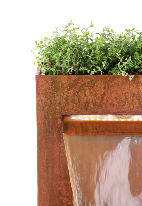 Outdoor Corten Waterfall Rain Water Feature For Garden Water Curtain Water Features