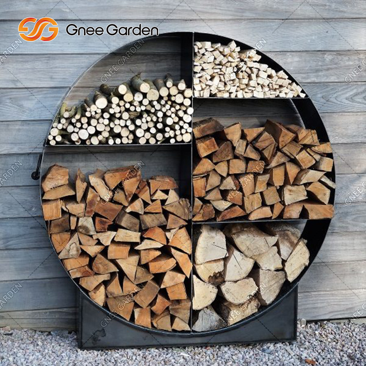 Chimney Accessory Home Decor Log Carrier Wheels Wood Basket Rack Wood Stove Fireplace Tools Set With Firewood Storage Cart