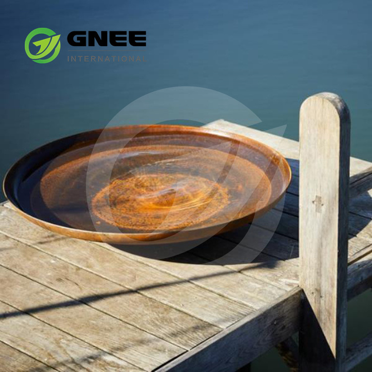 Corten Steel Extra Large Fire Pit And Water Bowl