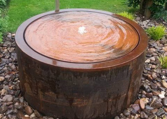 Weathering Steel Rain Curtain Outdoor Water Features Landascape Waterfall Fountain