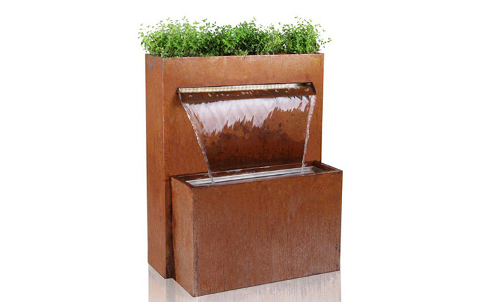 Modern Corten Steel Garden Pond Garden Fountain Water Feature