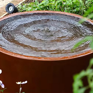 Weathering Steel Rain Curtain Outdoor Water Features Landascape Waterfall Fountain