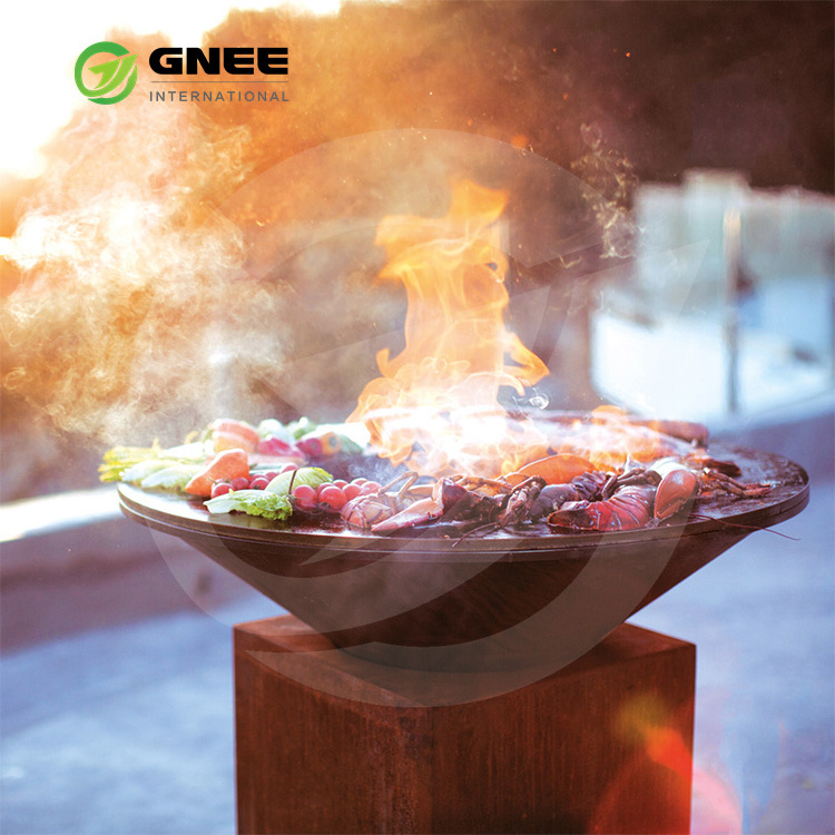 Heavy-Duty Rust-Corten Steel Outdoor Cooking Grill from China Manufacturer for Garden Kitchens and BBQ Fire Pits