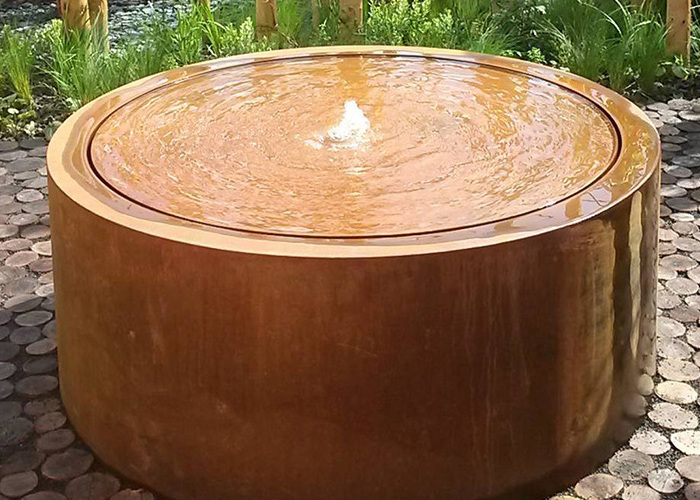 Weathering Steel Rain Curtain Outdoor Water Features Landascape Waterfall Fountain