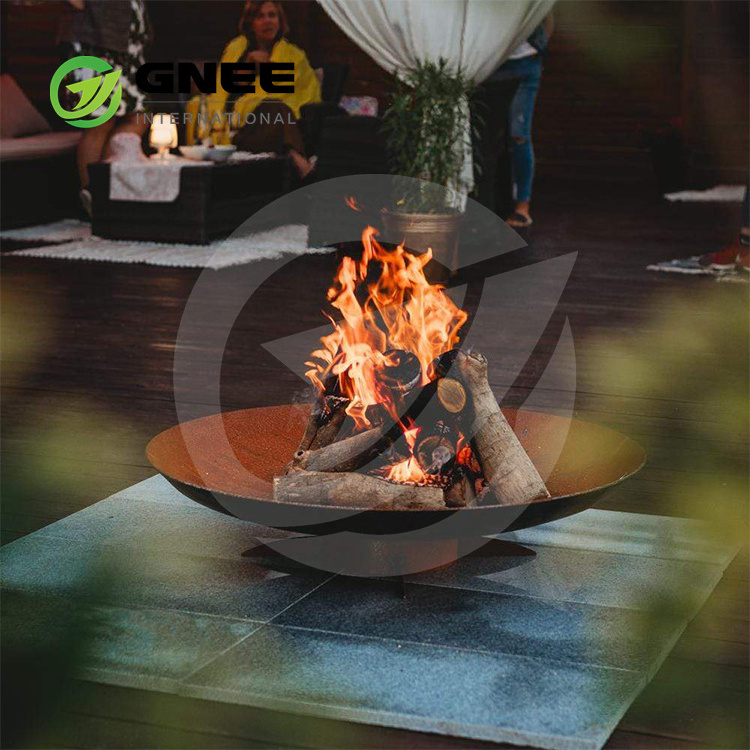 Corten Steel Extra Large Fire Pit And Water Bowl