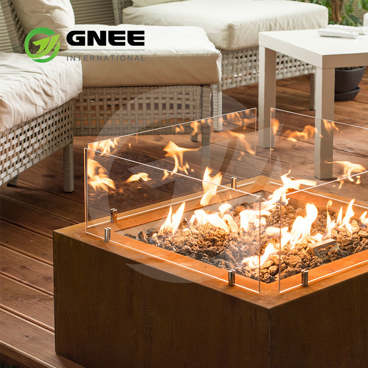 Hot Sell Tall Cylindrical Corten Steel Gas Fire Pit Table