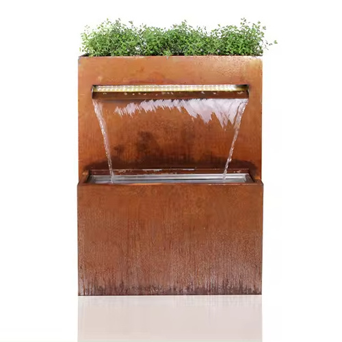 Modern Corten Steel Garden Pond Garden Fountain Water Feature