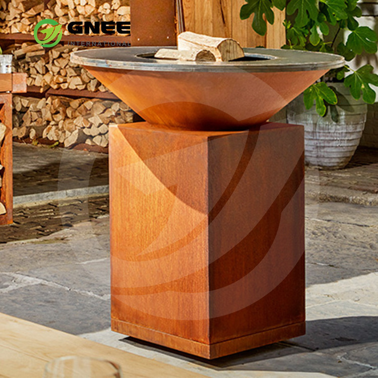 Heavy-Duty Rust-Corten Steel Outdoor Cooking Grill from China Manufacturer for Garden Kitchens and BBQ Fire Pits