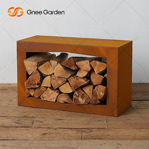 Corten Steel Hexagon Corten Steel Wood Storage For Fireplace