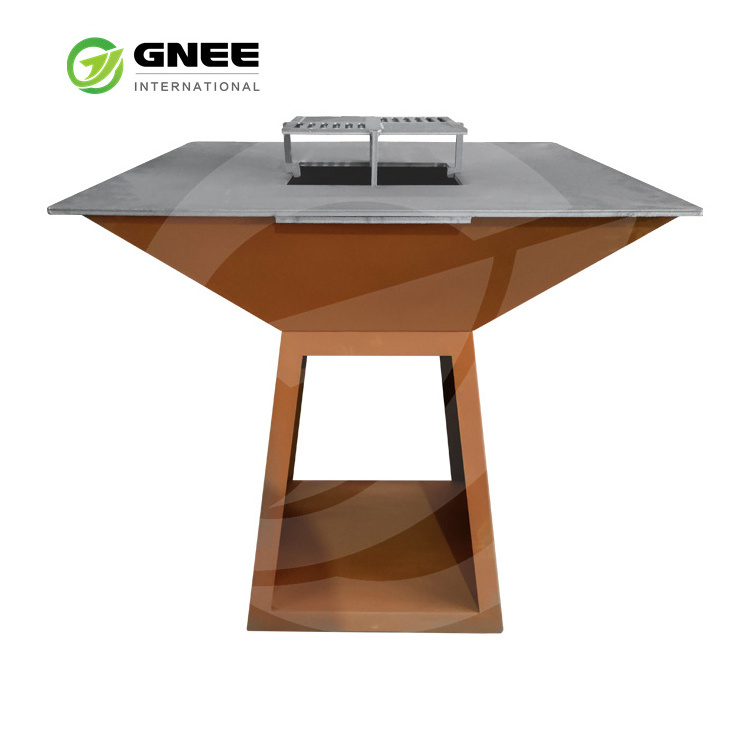 Rust-Corten Steel BBQ Grill for Outdoor Cooking and Garden Kitchens Fire Pit for BBQ