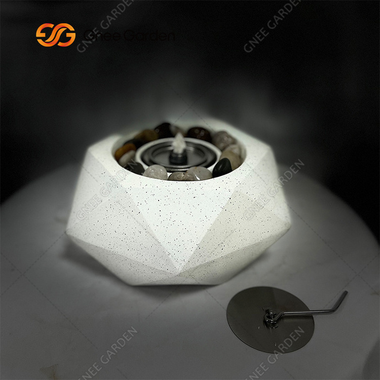 White Irregular Tabletop Small Alcohol Fire Pits Eco Friendly Smokeless Decoration Desktop Fire Pit