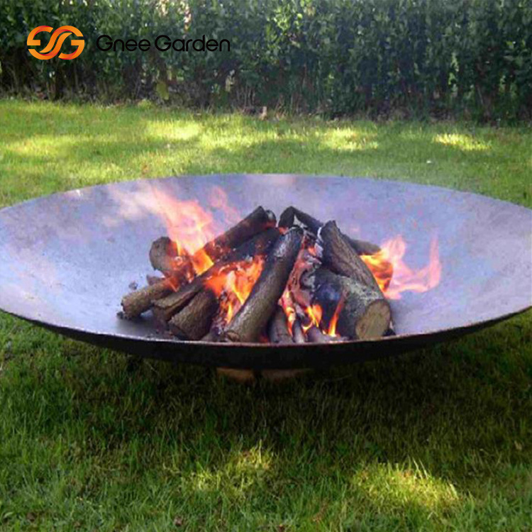 Round Log Burner Customized Outdoor Corten Steel Fire Pit Corten Steel Extra Large Fire Pit And Water Bowl