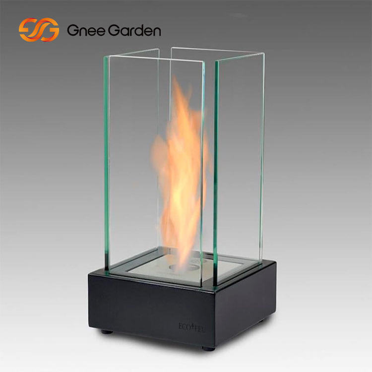 Wholesale Outdoor Table Top Bio Ethanol Fire Pit Concrete Cement Tabletop Glass Fireplace