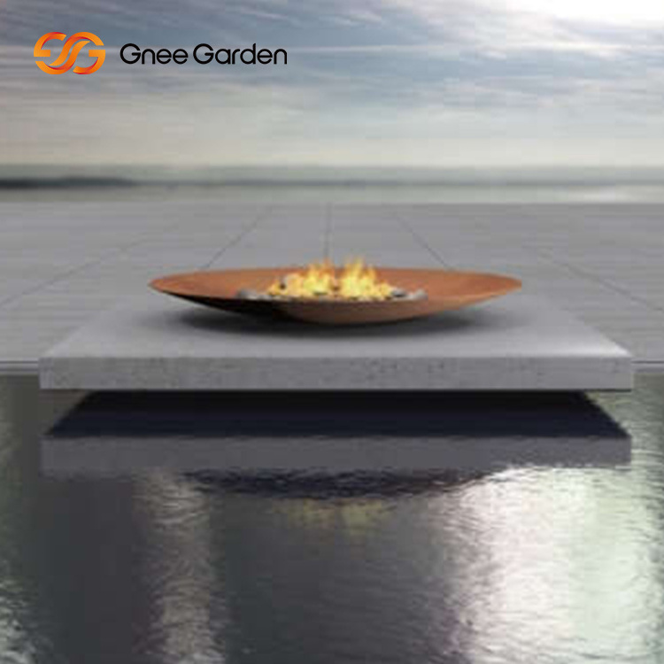 Hot Sell Outdoor Square Shape Propane Radiant Gas Heater Corten Steel Metal Fire Pit Indoor