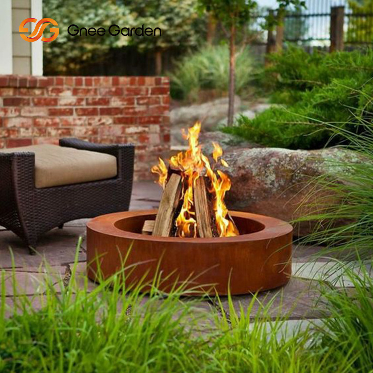 Propane Fire Sphere Fireplace Gas Outdoor Corten Steel Gas Fire Pit Table