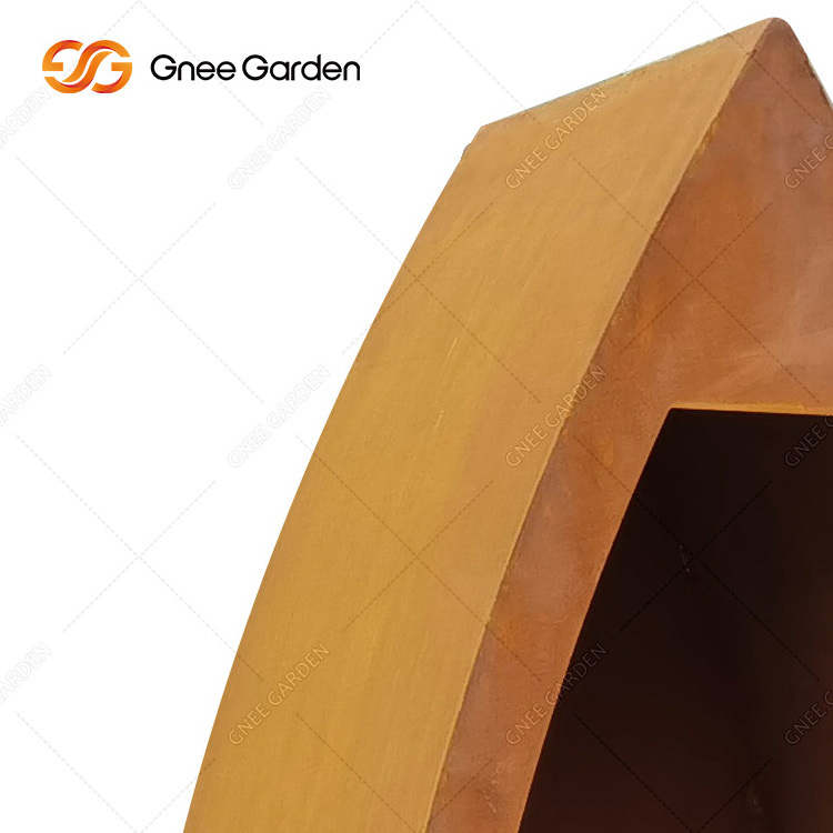 Rusty Corten Steel Corten Steel Fireplace with Chimney Stainless Steel Fire Pit for Garden Decorations