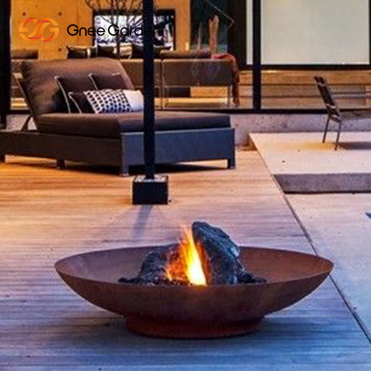 2024 New Extra Large Deep Round Log Burner New Popularity Firepit Camping Corten Steel Outdoor Fire Pit