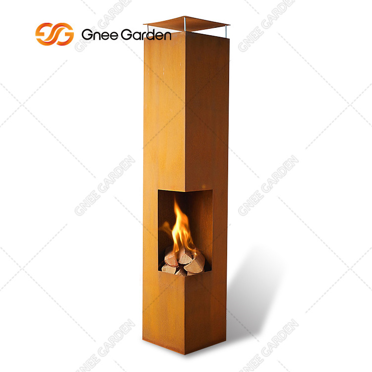 Stylish Hotel Use Chiminea Gn-fp-501 Garden Warming Outdoor Corten Fire Pit