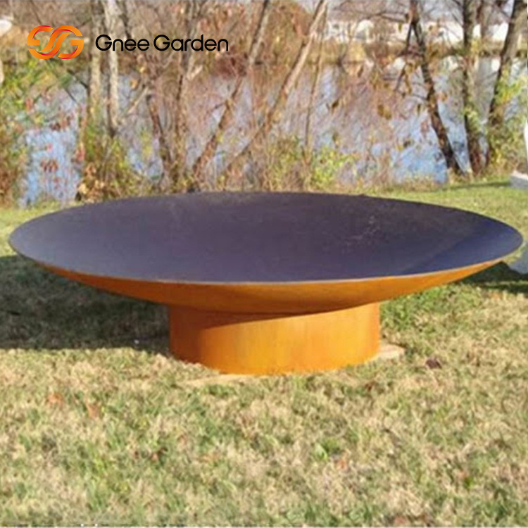 Hot Sell Outdoor Square Shape Propane Radiant Gas Heater Corten Steel Metal Fire Pit Indoor